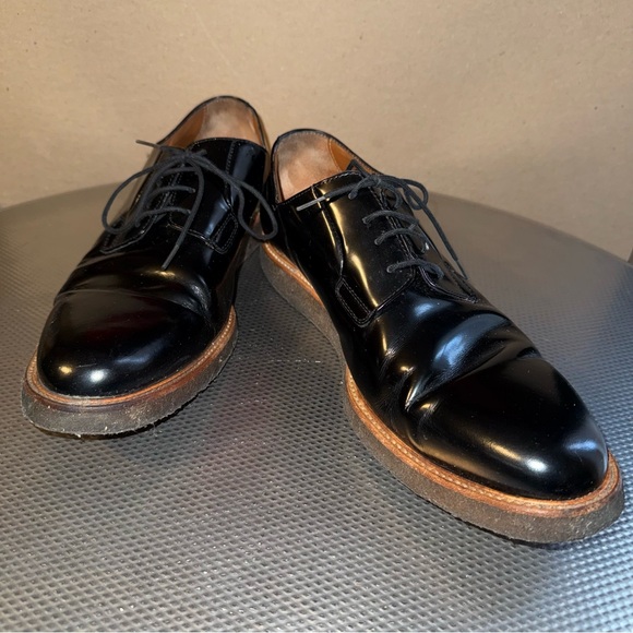 Common Projects polished black leather derby shoes main image 4